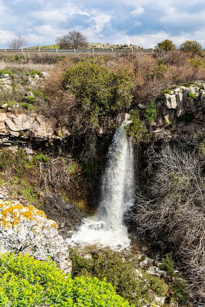 Brzy Jaře Izraeli Výkonný Vícevodní Vodopád Bazelet Severně Země — Stock fotografie