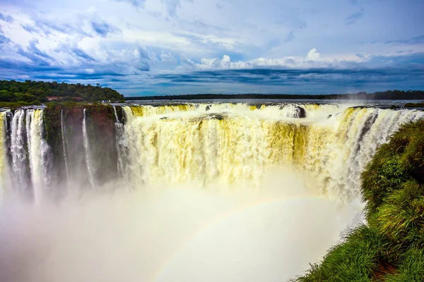 Cachoeira Mais Fluente Mundo Rio Paraná Garganta Diabo Garganta Del — Fotografia de Stock