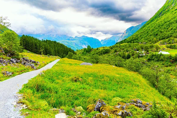 Estrada Para Lago Montanha Bondhuswatnet Viagem Para Fabuloso País Norte — Fotografia de Stock