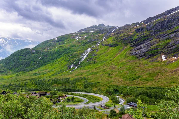 Estrada Panorâmica Nas Montanhas Noruega Ocidental Viagem Mágica Frio Norte — Fotografia de Stock