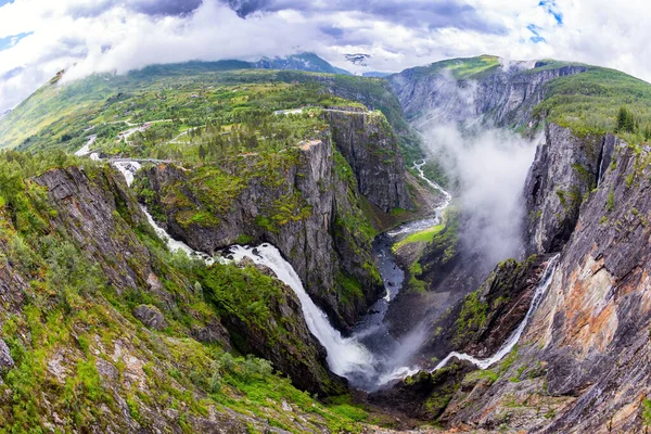 Voringsfossen Uma Das Mais Famosas Cachoeiras Norueguesas Cascata Noruega Cachoeira — Fotografia de Stock