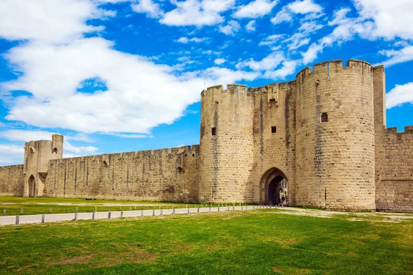 Southern France Journey History Picturesque Powerful Gates Fortifications Defend Port — Stock Photo, Image
