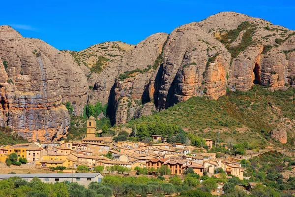 Aguero Vid Foten Farliga Mallos Klippor Provinsen Huesca Aragonien Romantisk — Stockfoto