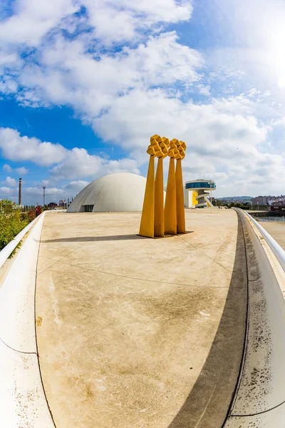 Staden Avilas Asturien Norra Spanien Arkitekten Oscar Niemeyers Internationella Centrum — Stockfoto