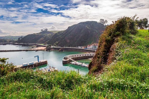 Candas Puerto Pesquero Bahía Yates Recreo Amarrados Costa Atlántica Asturias — Foto de Stock