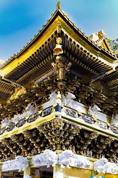 Yaldızlı Çatılı Muhteşem Bir Tapınak Japonya Nikko Tosho 1617 Yılında — Stok fotoğraf