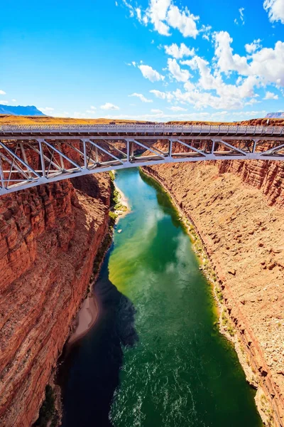 Famous Navajo Bridge Colorado River Multicolored Canyon Red Navajo Sandstones — Stock Photo, Image