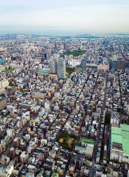 Kulenin gözlem güvertesinin manzarası. Sis güzel Tokyo 'yu kapattı. Tokyo 