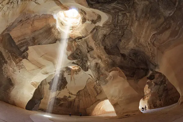 Izrael Ősi Barlangok Építőanyagok Kitermelésére Híres Beit Guvrin Földalatti Park Stock Kép