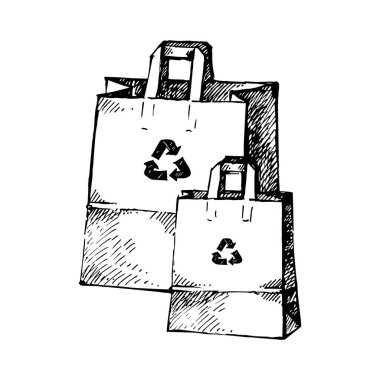 El çizimi ekoloji vektörü izole edilmiş illüstrasyon