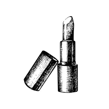 Güzellik kroki arka plan. vintage elle çizilmiş vektör çizim kozmetik