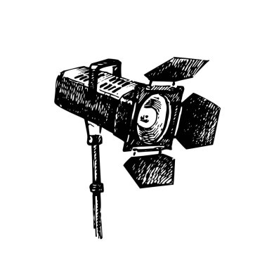 El çizimi sinema vektörü izole çizimi