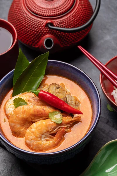Thai Tom Yum Soup Seafood Herbal Tea — Stock Photo, Image