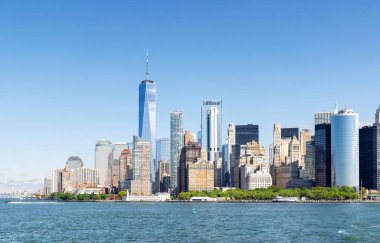 New York City silueti. Manhattan Gökdelenleri Panoraması