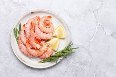 Limonlu karides. Kopyalama alanı olan düz