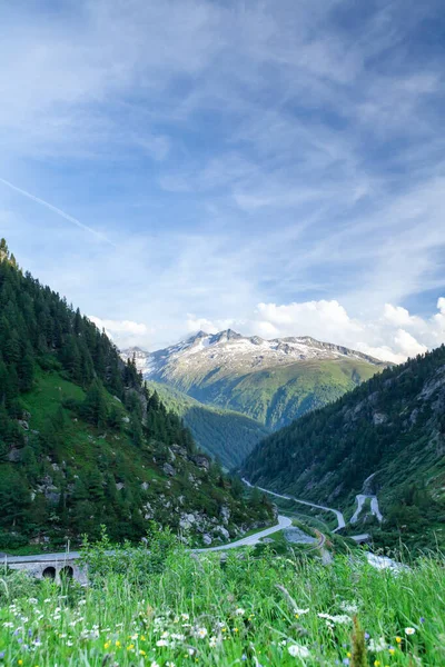 Панорамный Вид Горы Альп Снегом Швейцарии — стоковое фото