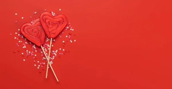 Candy Sweets Copy Space Your Greetings Valentines Day Candy Hearts — Foto Stock