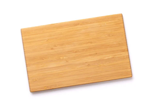 Wooden Cutting Board Isolated White Background Flat Lay Top View — Stock Photo, Image