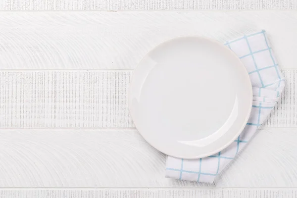 Top View Empty Plate Mockup Perfect Showcasing Meal Flat Lay — Stock Photo, Image