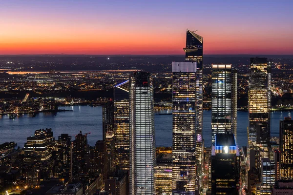 Skyline New York Manhattan Tramonto Grattacieli Panorama — Foto Stock