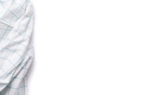 Keukenhanddoek Tafelkleed Geïsoleerd Witte Achtergrond Vlakke Lay Met Kopieerruimte — Stockfoto
