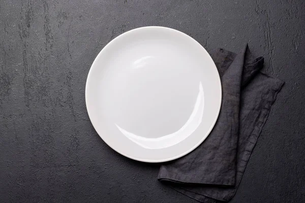 Top View Empty Plate Silverware Mockup Perfect Showcasing Meal — Stock Photo, Image