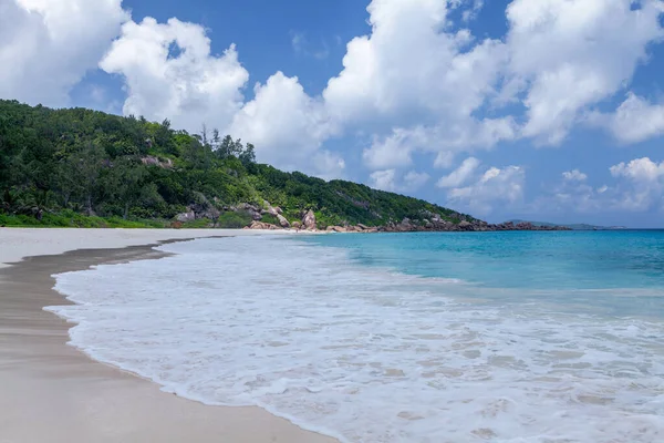 Tropischer Strand Mit Palmen Und Türkisfarbenem Meer — Stockfoto