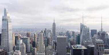 New York City silueti. Manhattan Gökdelenleri Panoraması