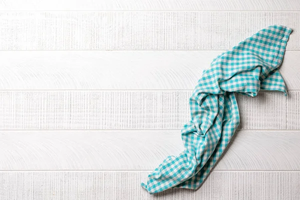 Bovenaanzicht Van Een Keukentafel Met Een Handdoek Servet Het Creëren — Stockfoto
