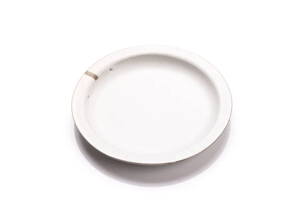 Empty Plate Isolated White Background — Stock Photo, Image