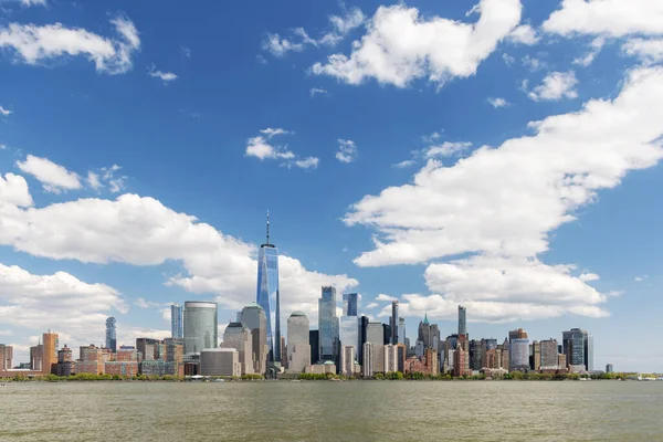New Yorks Skyline Manhattan Skyskrapor Panorama Över Hudson River — Stockfoto