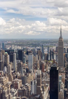 New York City silueti. Manhattan Gökdelenleri Panoraması
