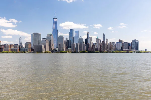 Nowojorska Panorama Panorama Wieżowców Manhattan Nad Rzeką Hudson — Zdjęcie stockowe