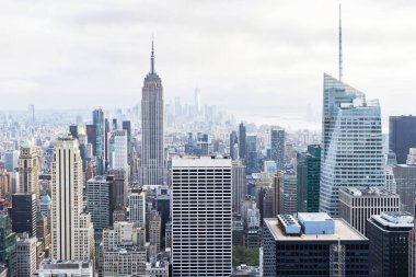 New York City silueti. Manhattan Gökdelenleri Panoraması