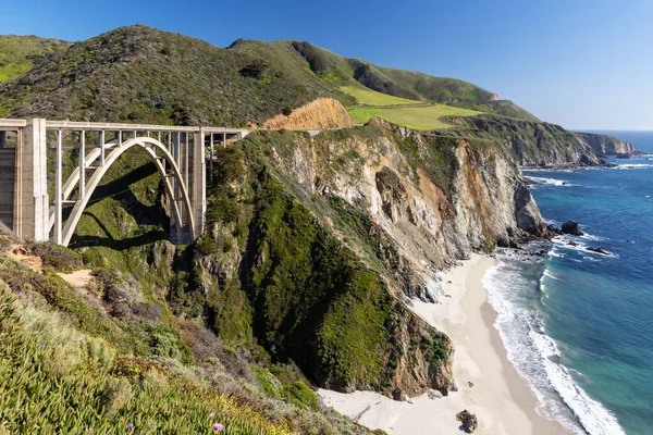 Stunning View Bixby Bridge Ocean Coast Big Sur California Offering — Stock Photo, Image