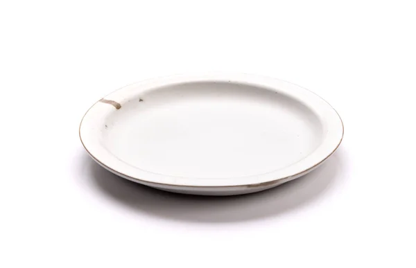 Empty Plate Isolated White Background — Stock Photo, Image