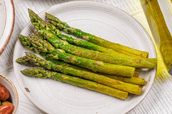Fresh Grilled Asparagus Plate — Stock Photo, Image