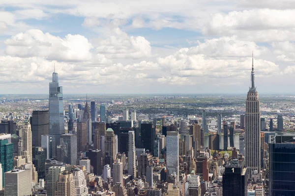 New York Város Látképe Manhattan Felhőkarcolók Panoráma — Stock Fotó