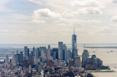 New York City silueti. Manhattan Gökdelenleri Panoraması
