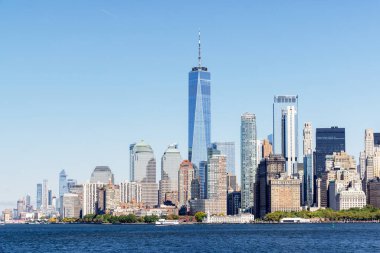 New York City silueti. Manhattan Gökdelenleri Panoraması