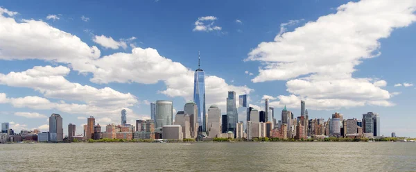 New Yorks Skyline Manhattan Skyskrapor Panorama Över Hudson River — Stockfoto