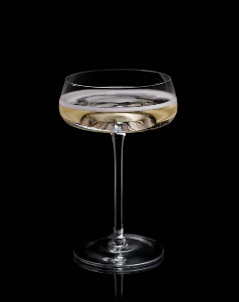 Champagne Glass Black Background — Stock Photo, Image