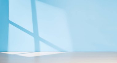 Tahta masa ve güneş ışığı duvarı, ürün modelleme arka plan şablonu