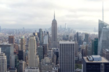 New York City silueti. Manhattan Gökdelenleri Panoraması