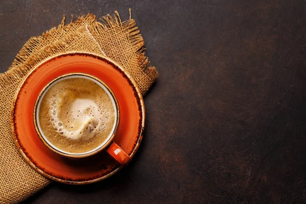 Kaffeegenuss Tasse Auf Büschel Mit Einladendem Kopierraum — Stockfoto