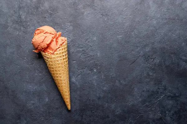 Ice Cream Delightful Waffle Cone Treat Every Taste Bud Stone — Stock Photo, Image