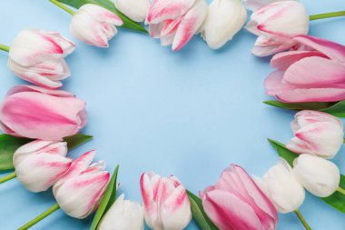 Pastel renkli laleler sofrayı süsler, huzurlu ve canlı bir zemin sağlar, bahar kutlamaları ya da basit sevinçler için mükemmeldir.