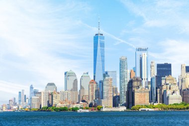 New York City silueti. Manhattan Gökdelenleri Panoraması