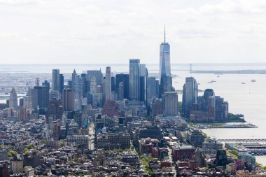 New York City silueti. Manhattan Gökdelenleri Panoraması