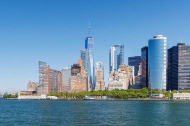 New York City silueti. Manhattan Gökdelenleri Panoraması